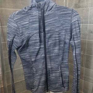 Lululemon Scuba Gray Striped Zip-Up Jacket